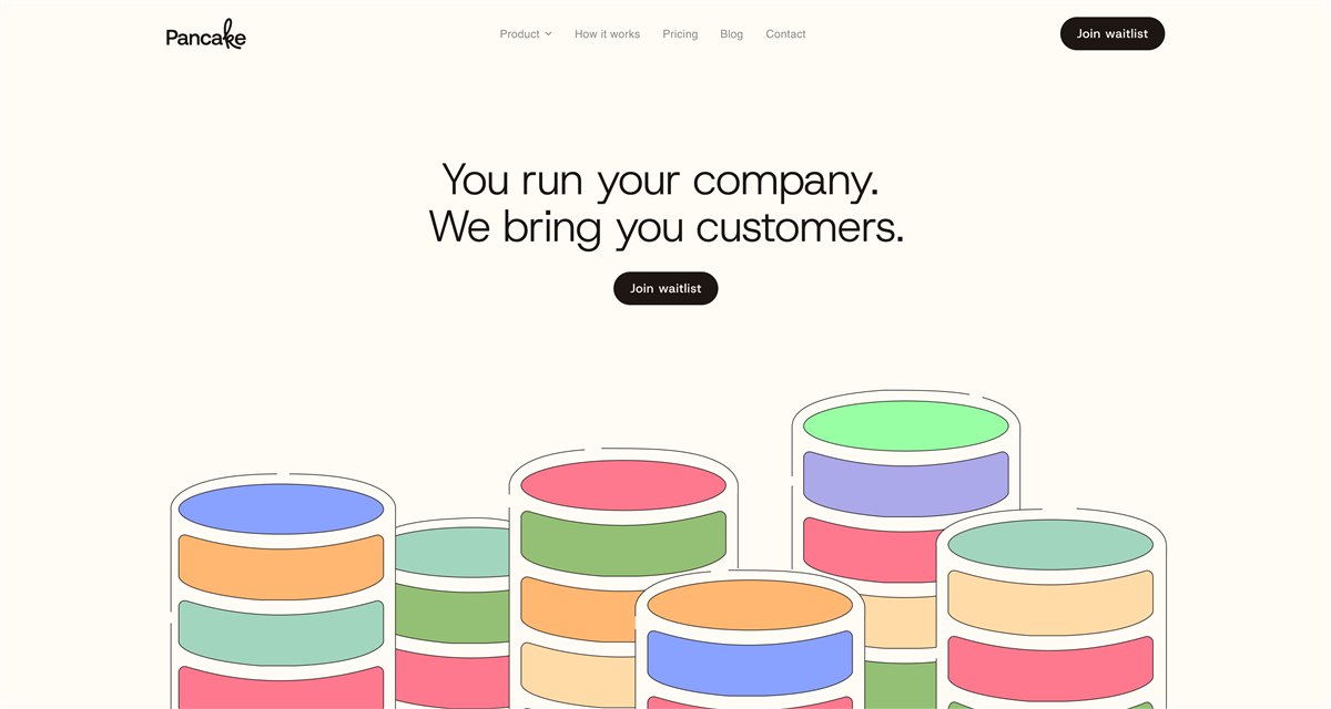 Pancake homepage hero concept