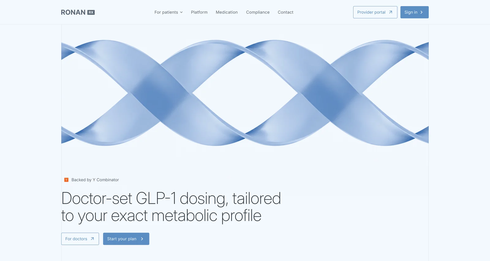 RonanRX homepage hero concept