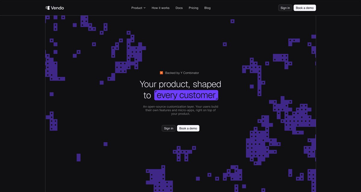 Vendo homepage hero concept