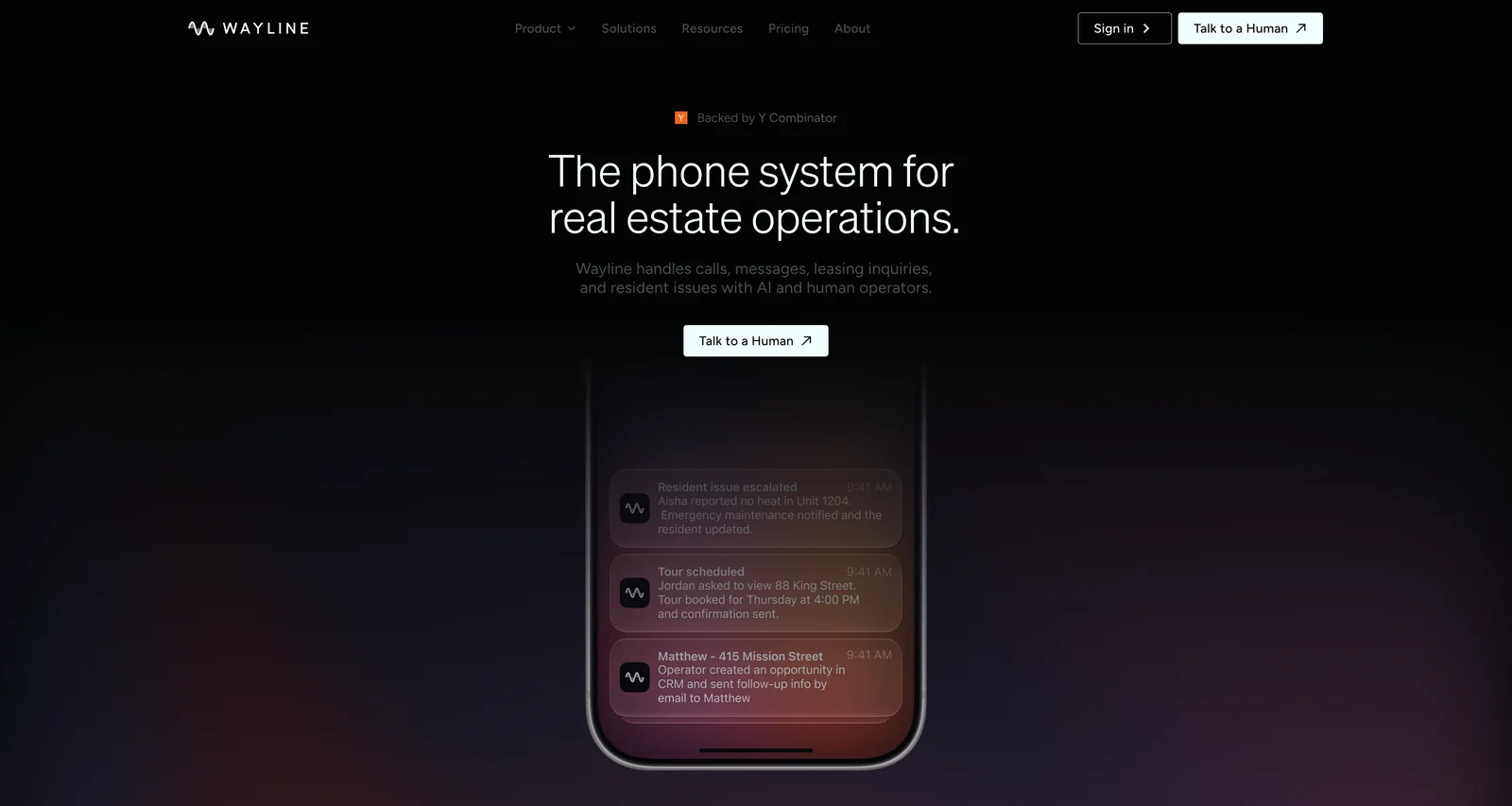 Wayline homepage hero concept